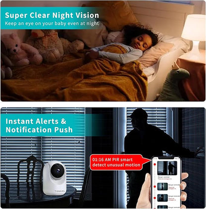 Indoor Security Camera,2.4G WiFi Cameras for Home Security,Pan Tilt 355°View 100°vertical,Motion Detection for Baby&Pet Monitor Dog Camera with PIR,Color Night Vision,2-Way Talk,Cloud/SD,6 IR LED