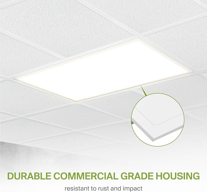 ASD 4 Pack 2x4 LED Flat Panel Light - 30/40/50W UL DLC | 6341LM 3500K 4000K 5000K Selectable Dimmable 2x4 LED Drop Ceiling Light Fixture | 2x4 Drop Ceiling Lights, Commercial Lights for Ceiling