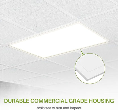 ASD 4 Pack 2x4 LED Flat Panel Light - 30/40/50W UL DLC | 6341LM 3500K 4000K 5000K Selectable Dimmable 2x4 LED Drop Ceiling Light Fixture | 2x4 Drop Ceiling Lights, Commercial Lights for Ceiling
