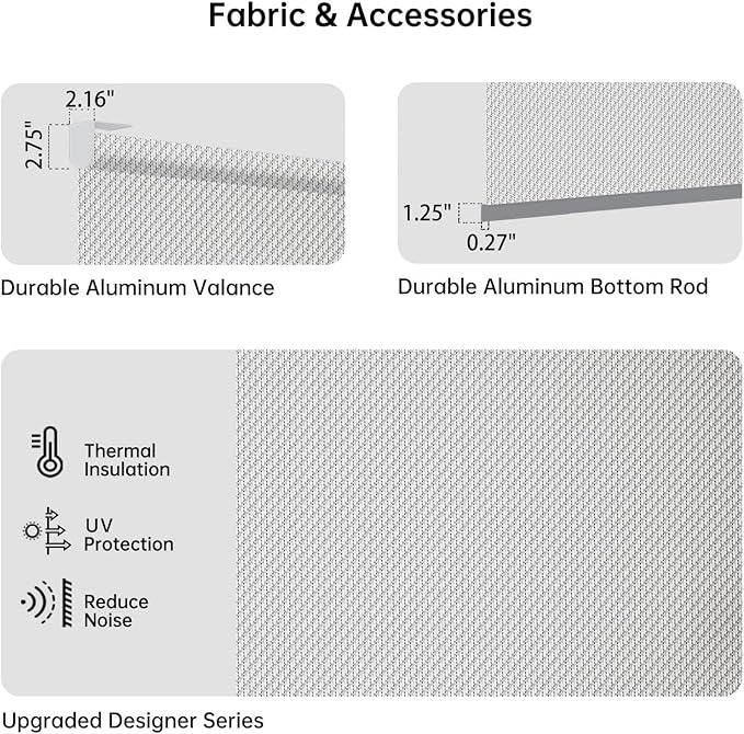 Motorized Coupled Shades, Falme Resistant Smart Solar Shades for Large Windows Automatic Blinds Compatible with Alexa, Electric Roller Blinds Customized for Home Office(3% Openness Sliver)