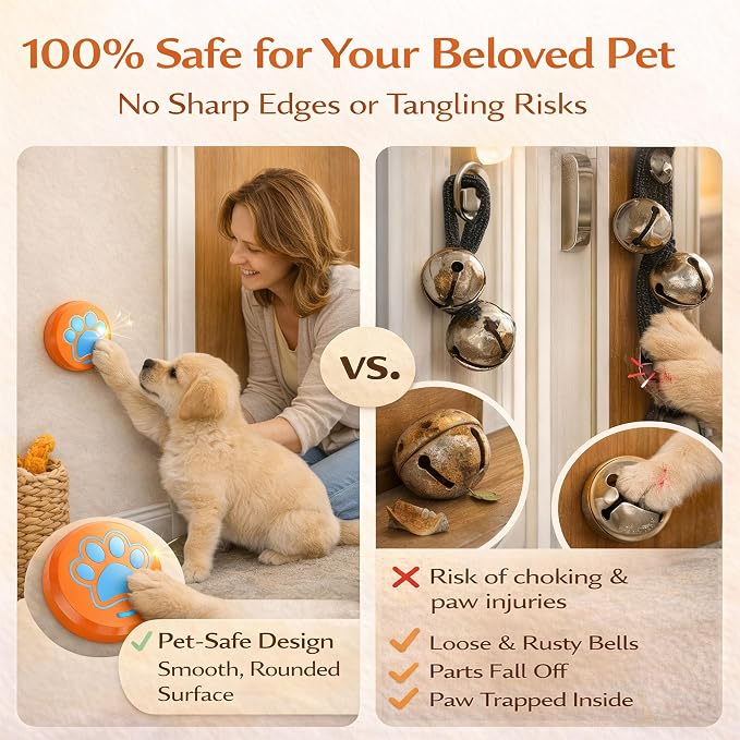 ChunHee Bells for Dog Training to Go Outside - Dog Door Bell with 36 Custom Sounds | Bell for Dogs to Ring to Go Potty | 5 Adjustable Volume(0-115dB) | Teach Puppies to Signal to Go Outside