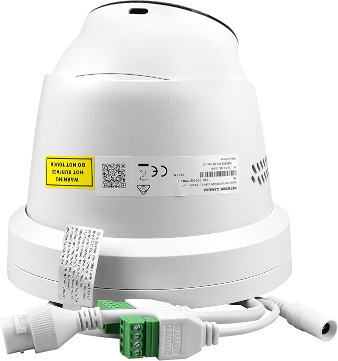 4K 8MP Color View Turret PoE IP Camera Outdoor with Smart Hybrid Light, Strobe Light & Audible Warning, AI VCA, Human/Vehicle Detection, 4K-25fps, 1/1.8" Sensor, F1.0 Aperture, 2-Way Audio, 130 dB WDR