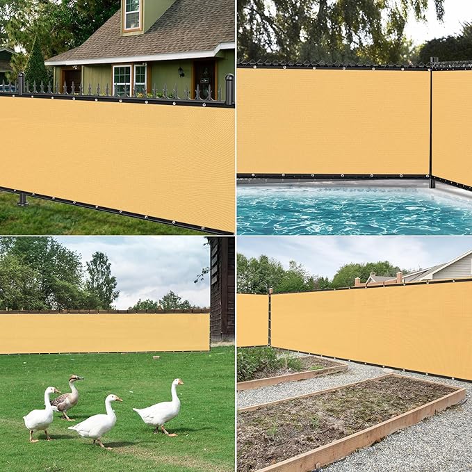 Winpull Privacy Fence Screen 6FT x 50FT, Heavy Duty 170GSM HDPE Fence Screen Privacy Mesh for Chain Link & Wood Fence, 95% Privacy Screen for Backyard Patio Balcony, Reinforced Edges & Grommets