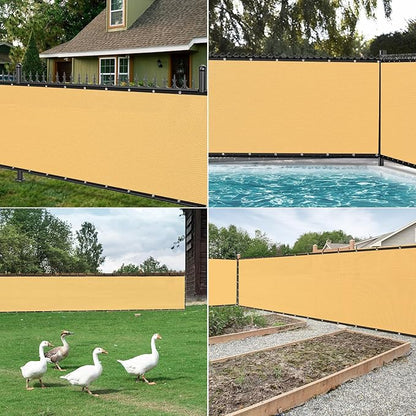Winpull Privacy Fence Screen 4FT x 50FT, Heavy Duty 170GSM HDPE Fence Screen Privacy Mesh for Chain Link & Wood Fence, 95% Privacy Screen for Backyard Patio Balcony, Reinforced Edges & Grommets