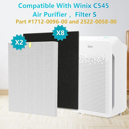 C545 Replacement Filter Compatible with Winix C545, Filter S Only, Replaces Parts 1712-0096-00 and 2522-0058-00