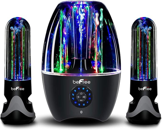 beFree Sound 2.1 Channel Bluetooth Multimedia LED Dancing Water Sound System,Black,BFS-Dancing Water