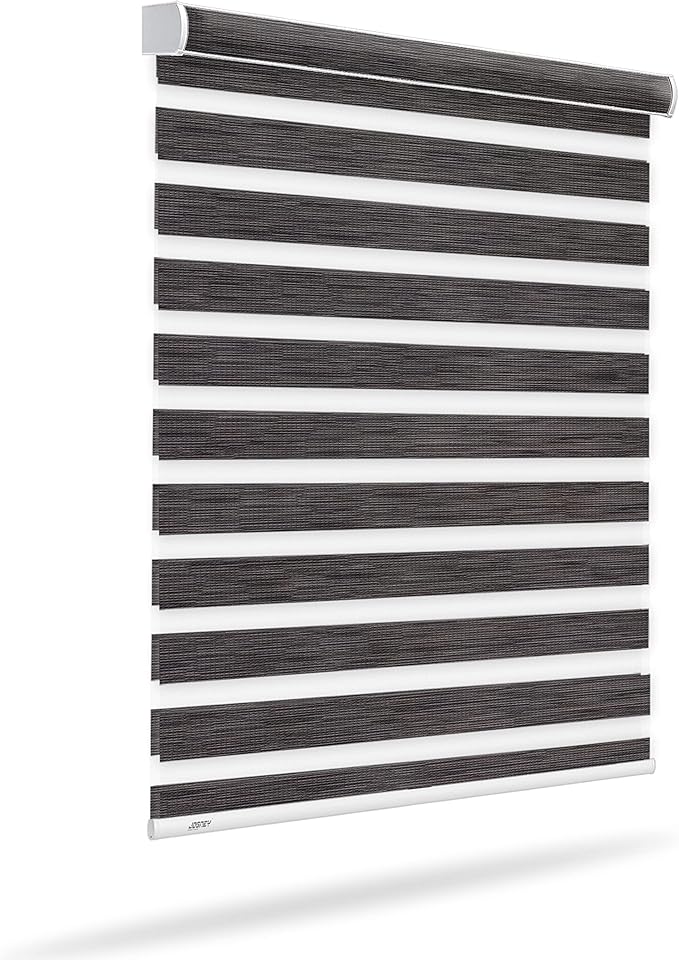 Blackout Motorized Zebra/Roller Shades – Blackout-Santafe BL20 Series Smart Remote Control Window Blinds