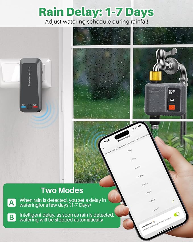 WiFi Water Timer for Garden Hose,WiFi Sprinkler Controller with 984ft Range