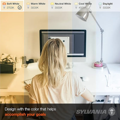 Sylvania LED Light Bulb, 75W Equivalent A19, Efficient 12W, Medium Base, Frosted Finish, 1100 Lumens, Soft White - 4 Pack (78097)