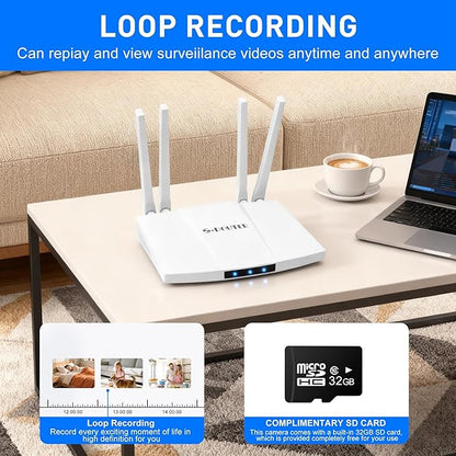 Home 4G Camera - Mini Indoor WiFi Cameras - Small Wireless Security Cam - High Speed Internet Router - Easy to Install