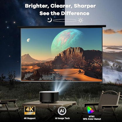 ONOAYO Outdoor-Projector-4K with 60W Dolby Audio and Official Licensed Apps