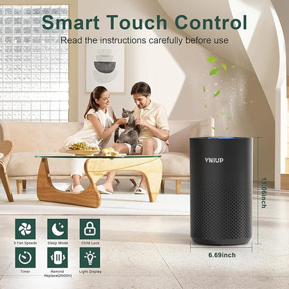 Air Purifiers for Bedroom Home up to 1350 ft² - Vniup H14 True HEPA Room Air Purifiers for Bedroom, with Fragrance Function Sleep Mode& Light Mode Air Cleaner for Pet Dander Odor Dust Smoke