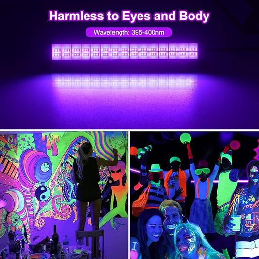 T-SUN 40W LED Black Light Bar, Blacklight Bars with Plug and Switch Light Up 22x22ft Area Strip Lights for Glow Party Body Paint Fluorescent Poster Halloween Bedroom Classroom Stage Lighting 2 Pack