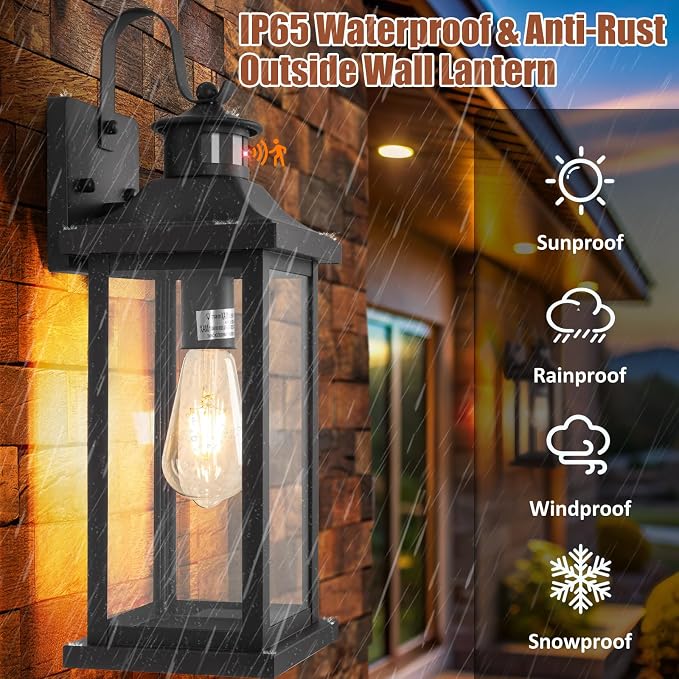 Motion Sensor Dusk to Dawn Outdoor Lighting 18” Large