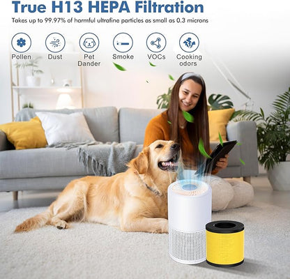 PU-P05/AC201B Pet Replacement Filter Compatible with FULMINARE PU-P05 and Purivortex AC201B Air Purifiers, H13 True HEPA Air Filter for Home Pets Dander Dust Smoke Pollen 2pack