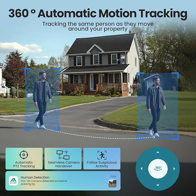 SOLIOM- True 4K HD Security Cameras Outdoor Wireless, Add-On Camera, Solar Powered, Auto Tracking,Requires SOLIOMBASE, SOLIOMBASE Supports Up to 4 Cams