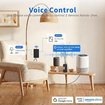 TOPELER 15A Smart Wall Outlets with Individual Control for Alexa & Google