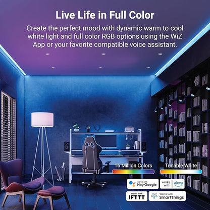 HALO 6” Smart Wi-Fi Slim Canless LED Downlight Powered by WiZ Pro, Dimmable Full Color with Smart Home Integration : HLB6099WZRGBWMWR