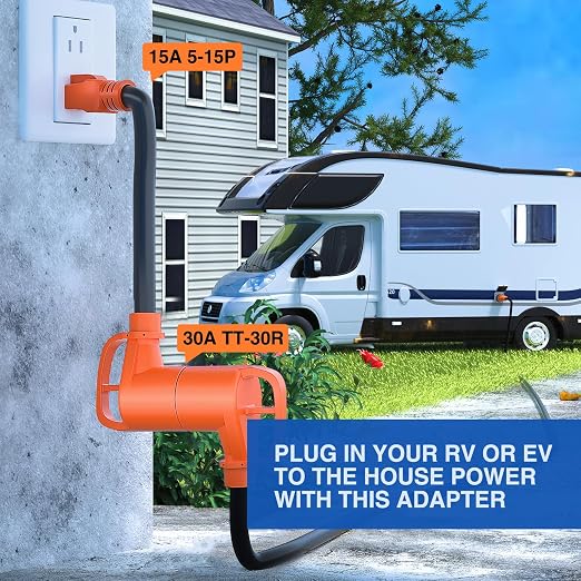 Nilight 15 Amp to 30 Amp RV Power Adapter Cord ETL Listed 5-15P TT-30R