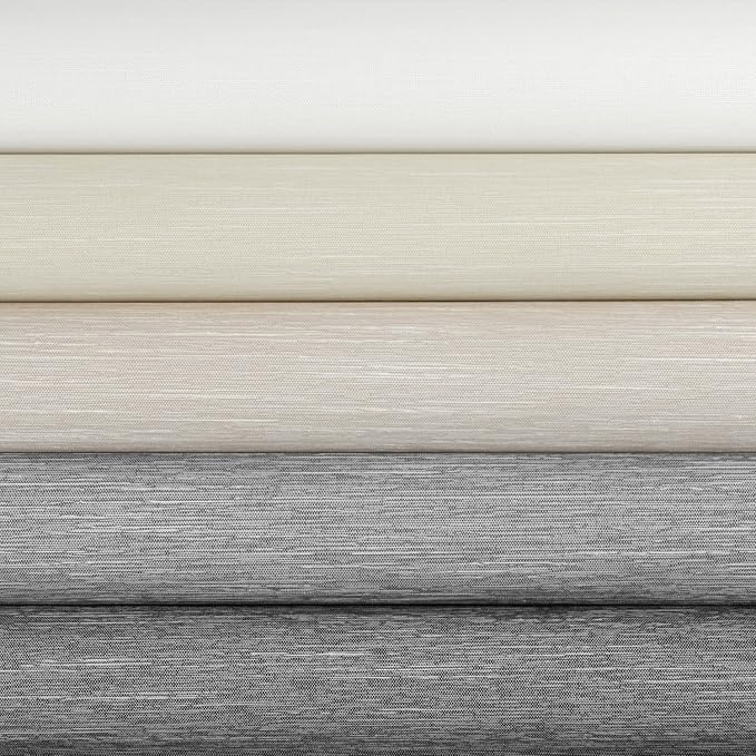 Kincmo Motorized Blinds with Remote, Light Filtering Roller Shades Work with Apple Homekit,Alexa,Google Home, Custom Electric Blinds with App,Voice Control (50% 60% 70% 75% Blackout Fabric Samples)