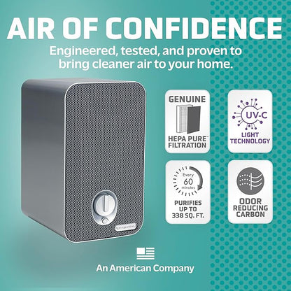 GermGuardian Air Purifier for Home with HEPA Filter, Removes 99.97% of Pollutants, Covers up to 375 Sq. Foot Room in 1 Hr, UV-C Light Helps Reduce Germs, Zero Ozone Verified, 11", Silver, AC4100CA