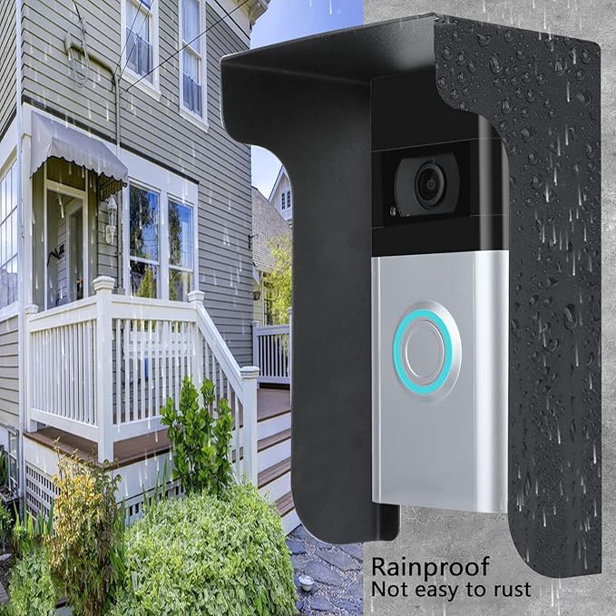 Metal Doorbell Cover Compatible with Ring/Blink/Google Nest/Arlo/Eufy/AOSU Doorbell, myQ Smart Garage Door Video Keypad Protector, Weatherproof Access Control Keypad Cover, Anti Glare