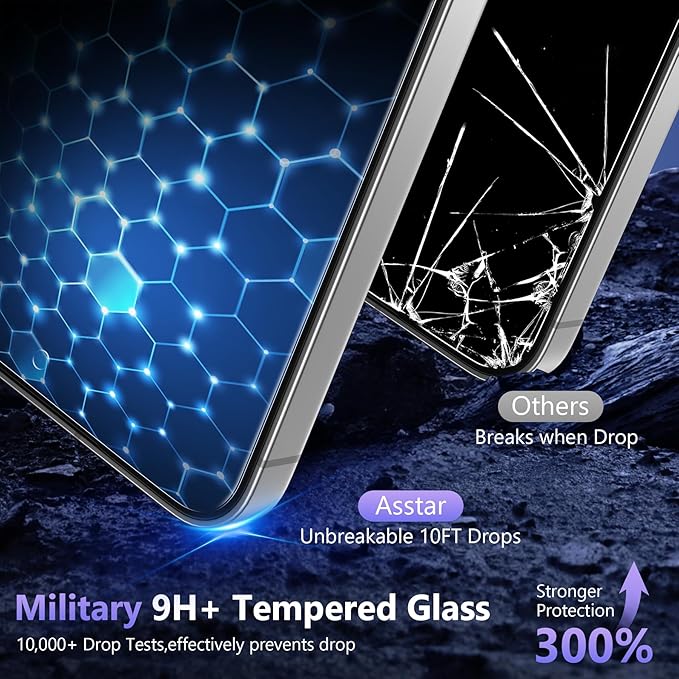 Asstar 2 Pack for Samsung Galaxy S26+/S26 Plus Privacy Screen Protector, 25° Anti Spy 9H Tempered Glass for S26+/S26 Plus, Fingerprint Unlock Support, Full Coverage, Case Friendly, Easy Install, Anti-Scratch
