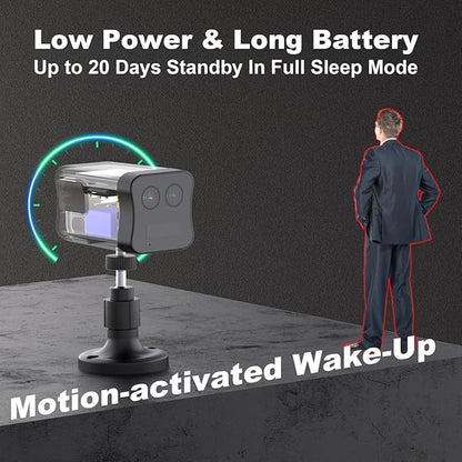 No WiFi Security Camera, 4G LTE Cellular Security Camera, 2K Dual Lens Magnetic Portable SIM Card Camera with Long Stanby Battery, Night Vision, PIR Motion Cam for Garages, Cabins, Campsites, Motels