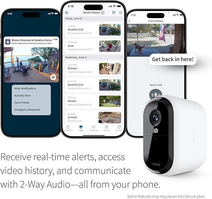Arlo VMC3052-100NAR Essential 2nd Gen 2K XL Single Cam, White - Certified Refurbished