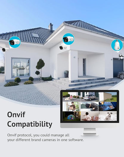 LaView 2K Security Camera Outdoor with Color Night Vision,3MP Wired Cameras for Home Security,IP65 Waterproof Camera, 24/7 Live Video,2 Way Audio,Cloud Storage/SD Slot,Compatible with Alexa