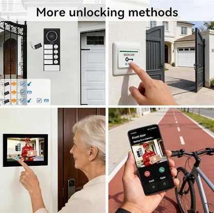 4 Units Apartment 2-Wire Video Intercom System