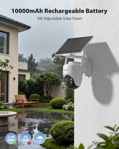 COCOCAM 4K 8MP Security Camera Outdoor Wireless WiFi,10000mAh Battery