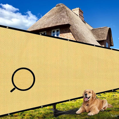 Shade&Beyond 4'x23' Sand Privacy Screen Fence Cover 170 GSM Fencing Mesh Fence Panel for Wall Garden Yard Backyard Indoor Outdoor Home Decoration