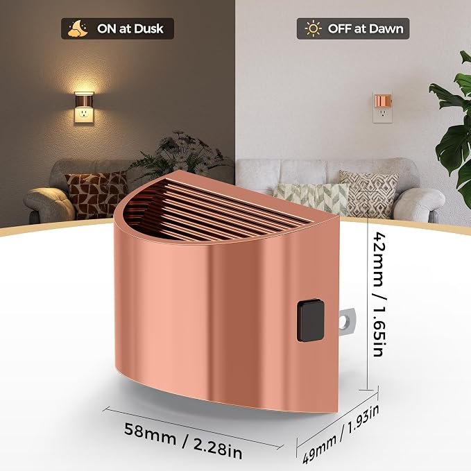 DORESshop Night Light, Night Lights Plug into Wall, Adjustable, 3000K | 3 Level Brightness Adjustable Night Light, Dusk to Dawn Sensor Nightlights for Adults, Bedroom, Bathroom, Hallway, 2 packs
