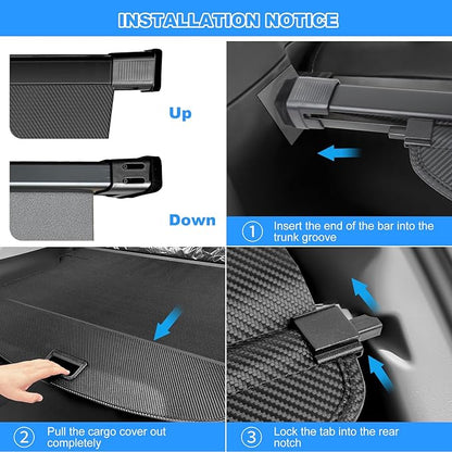 AUXKO Retractable Cargo Cover for Kia Telluride 2025-2020, Trunk Cargo Cover Luggage Security Shade Cover for 2025 2024 Kia Telluride Shielding Shade Anti-Peeping Luggage Privacy Screen, Carbon Fiber