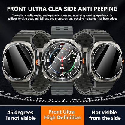 Suoman 4-Pack for Samsung Galaxy Watch 6 Classic 47mm Privacy Screen Protector, [Anti-peeping] 9H Hardness Ultra-thin Tempered Glass Screen Protective Film