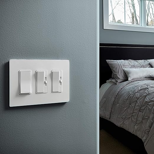Legrand radiant TM873WCP4 15 Amp Rocker Wall Switch, 3-Way Decorator Light Switches, White (5 Pack)