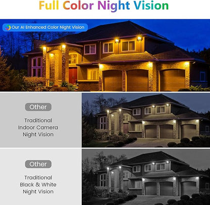 Hieasy 8MP 4K Window Camera Magnetic Mount with 32GB SD Card,5G&2.4GHz WiFi Indoor Cameras for Home Security with Color Night Vision,AI Motion Detection,No Subscription Required,24/7 Recording (Black)