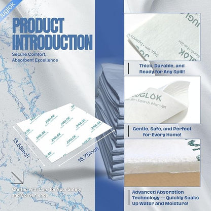 10 Pcs Water Absorbent Mats - 13.8" x 15.8" Reusable Water Absorbing Pads for Home, Kitchen, Garage, and Basement - Hand-Wringable Quick-Dry Water Absorbers (1 Pack, 10 Pcs)