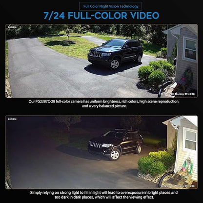 VIKYLIN 8MP Full Color IP PoE AI Turret Camera(Black),F1.0 Aperture 98ft Color Night Vision,Built-in Mic,Human/Vehicle Detection,2.8mm Lens,IP67 4K Security IP Camera