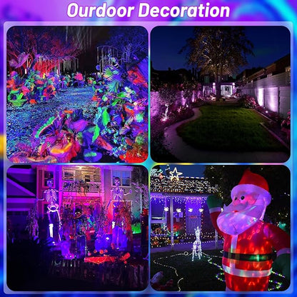 YQNLIFA 120W Waterproof LED Black Lights, 4 Pack Black Light Bar with 10Ft Cable and On/Off Switch, IP66 Indoor/Outdoor Blacklight for Neon Glow Party, Body Paint, Fluorescent Reactive, Back Yard