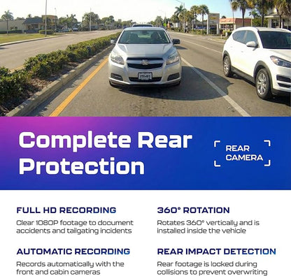 AZDOME M550 Pro 3CH Dash Cam 4K - 5G WiFi, 3.19" Screen IR Night Vision - 24H Parking Mode - 3-Channel Dash Cam - Wide-Angle Coverage - Collision Detection - Built-in GPS - Adjustable Camera Lens