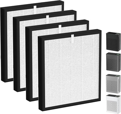 TZ-K2 Replacement Filter Compatible with ToLife Air Puri-Fier Filter TZ-K2-A, 3-in-1 H13 HEPA with Activated Carbon and Pre-Filter, 4 Pack