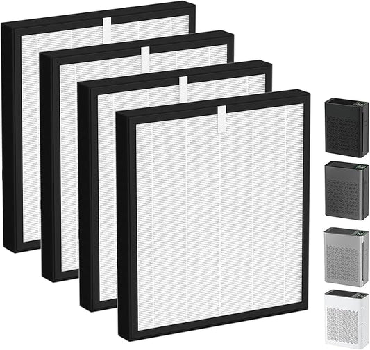 TZ-K2 Replacement Filter Compatible with ToLife Air Puri-Fier Filter TZ-K2-A, 3-in-1 H13 HEPA with Activated Carbon and Pre-Filter, 4 Pack