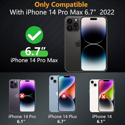 Fotbor 2 Pack Privacy Screen Protector for iPhone 14 Pro Max, Anti Spy Private Full Coverage Film, Shockproof Anti-Scratch 9H Tempered Glass for iPhone 14 Pro Max 6.7 Inch