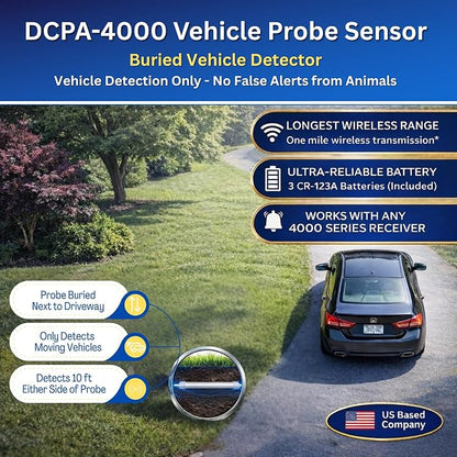 Dakota Alert DCPA-4000 Wireless Driveway Alarm Probe Kit with Bonus UT-4000