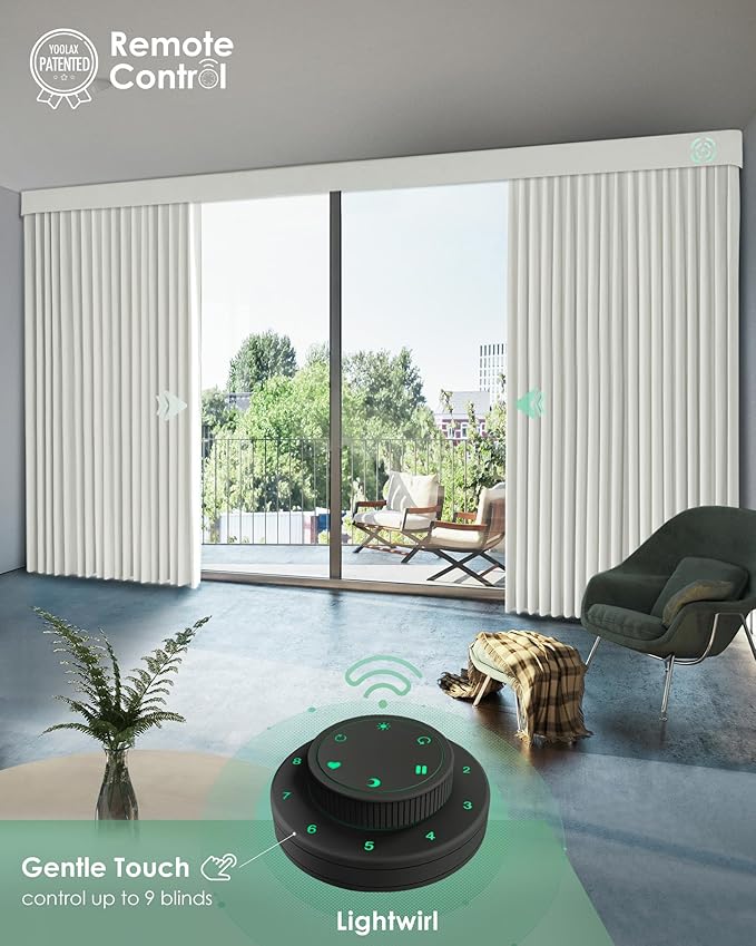 Yoolax Smart Custom XL Curtain Compatible with Alexa and Google Home, Motorized Curtain Hardwired with Remote Customized Size (Delicate Tranquil Greige)