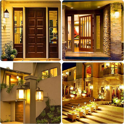 Flaspar Dusk to Dawn LED Yellow Bug Light Bulbs Outdoor 60W Equivalent, Amber Yellow Bug Light Bulb for Outside, Auto On/Off 9W 2000K A19 LED Bug Photocell Sensor Lights for Patio, Porch, 2 Pack