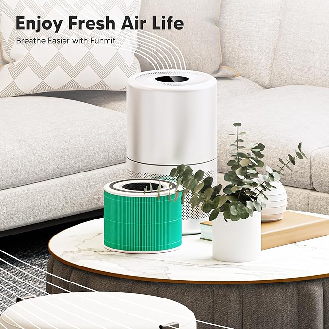 Core 300 Toxin Absorber Replacement Filter for LEVOIT Core 300 Core 300S Core 300-P Core 300S-P Air Purifier, 3-in-1 High Efficiency Activated Carbon, Compared to Part # Core 300-RF-TX, 4 Pack, Green