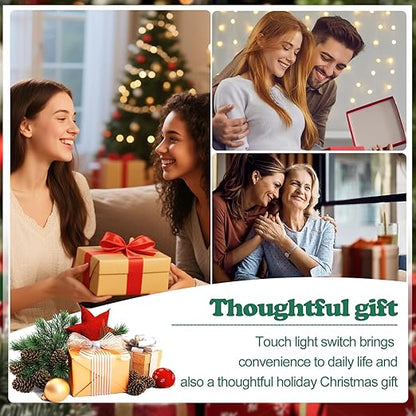 Touch Light Switch Christmas Tree Shaped Decoration Pendant Universal 3-Pin Socket Plug 118.1in Cord Total Power 120V 10A 1200W，Smart Touch Switch for Indoor Home Appliances Christmas Light String